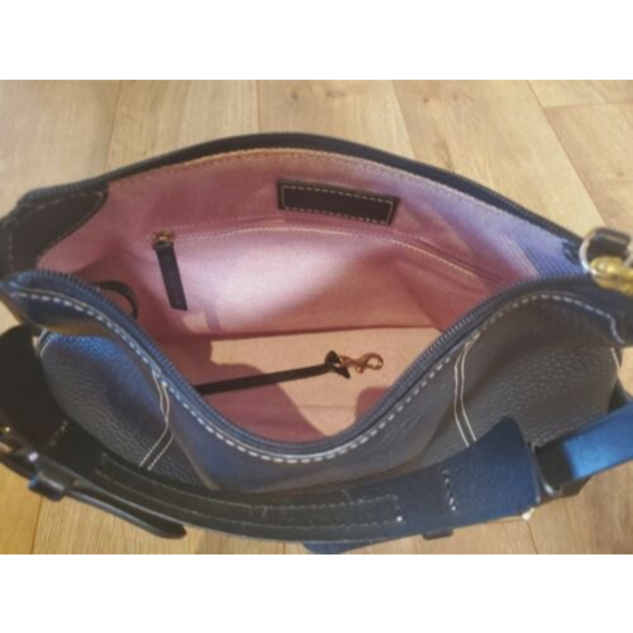 Dooney & Bourke Bkack Leather Pebble Small East/West Slouch Handbag Purse - Picture 7 of 12